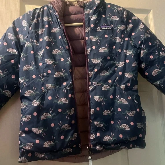 Patagonia Reversible Hooded Jacket - Mauve and Teal - Picture 4 of 9